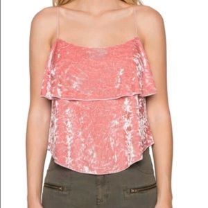 Willow and Clay crushed velvet camisole Pink